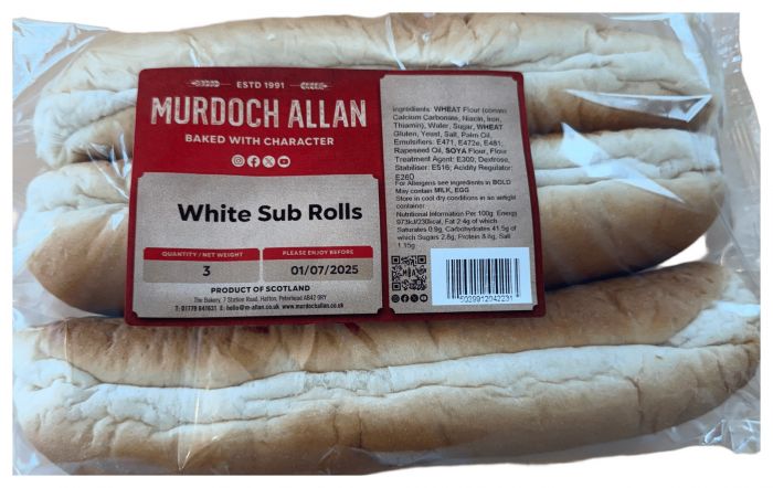 WHITE SUB ROLLS (3)